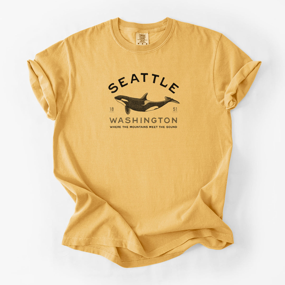 Seattle Washington - Orca - Unisex Comfort Colors Garment-Dyed Heavyweight T-shirt
