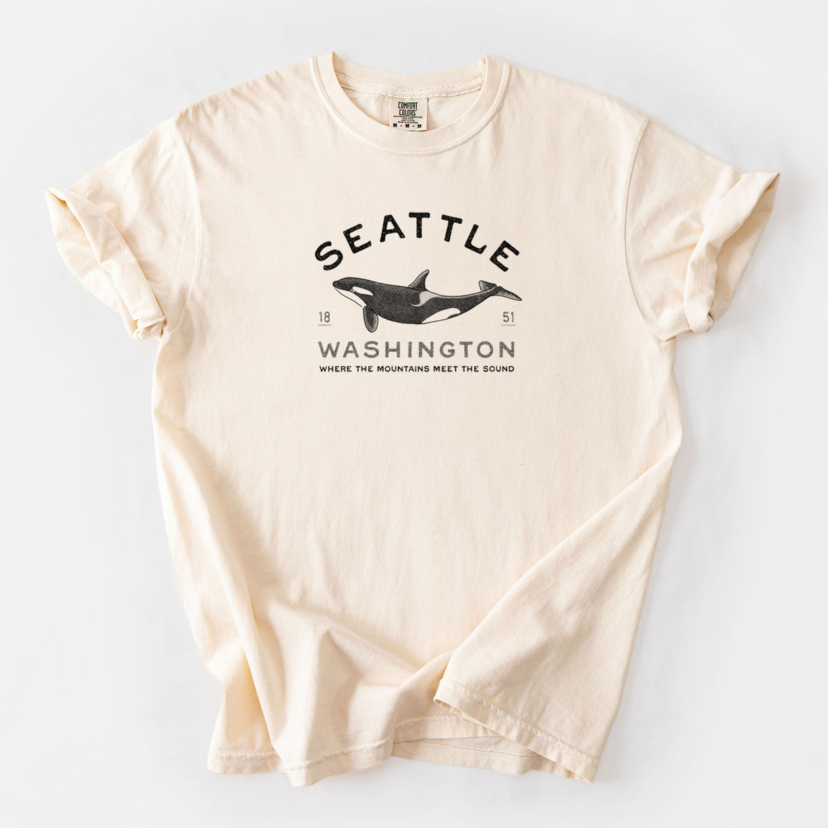 Seattle Washington - Orca - Unisex Comfort Colors Garment-Dyed Heavyweight T-shirt
