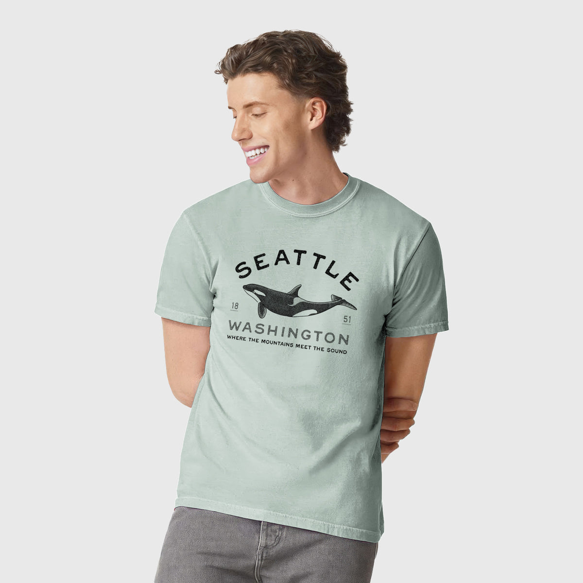 Seattle Washington - Orca - Unisex Comfort Colors Garment-Dyed Heavyweight T-shirt
