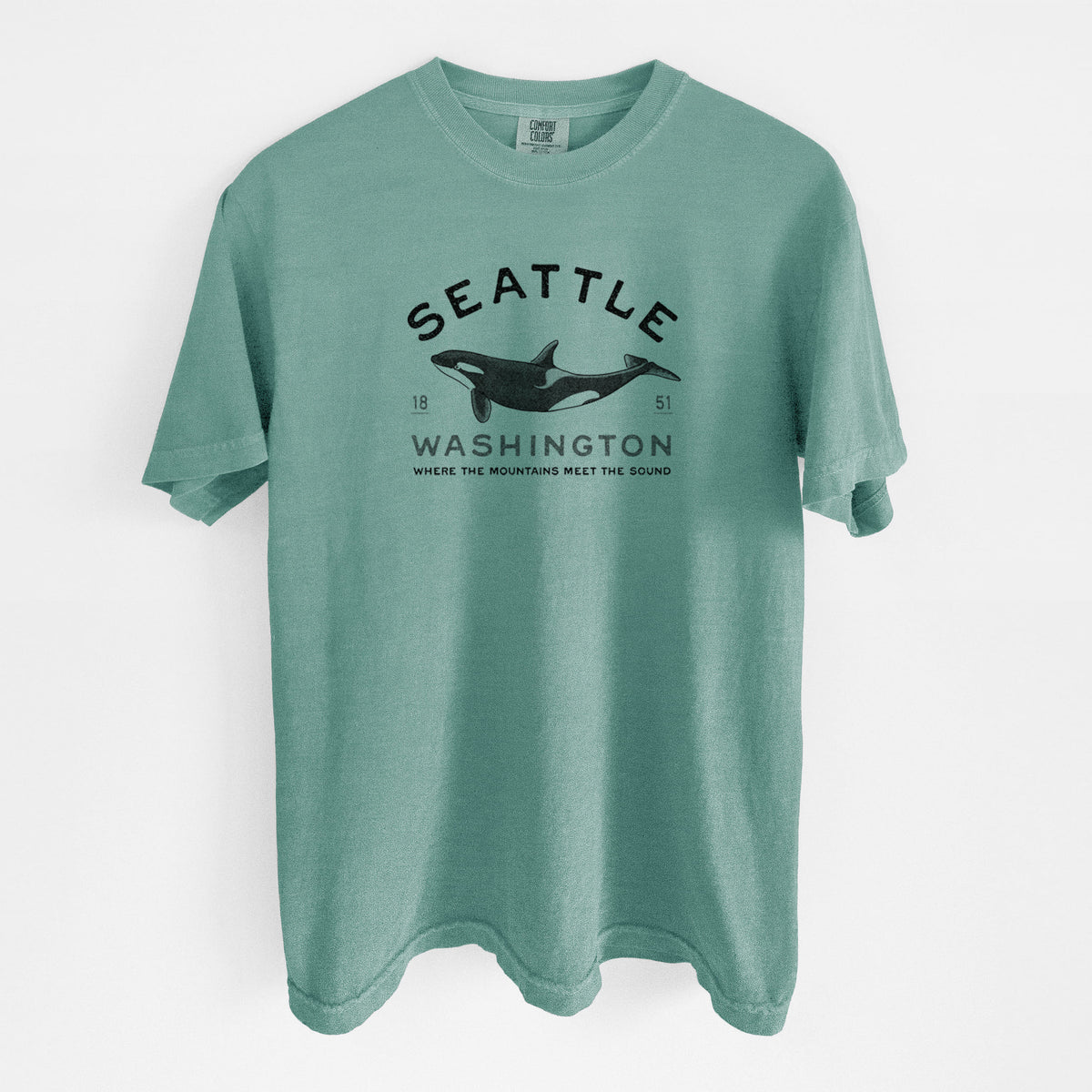Seattle Washington - Orca - Unisex Comfort Colors Garment-Dyed Heavyweight T-shirt