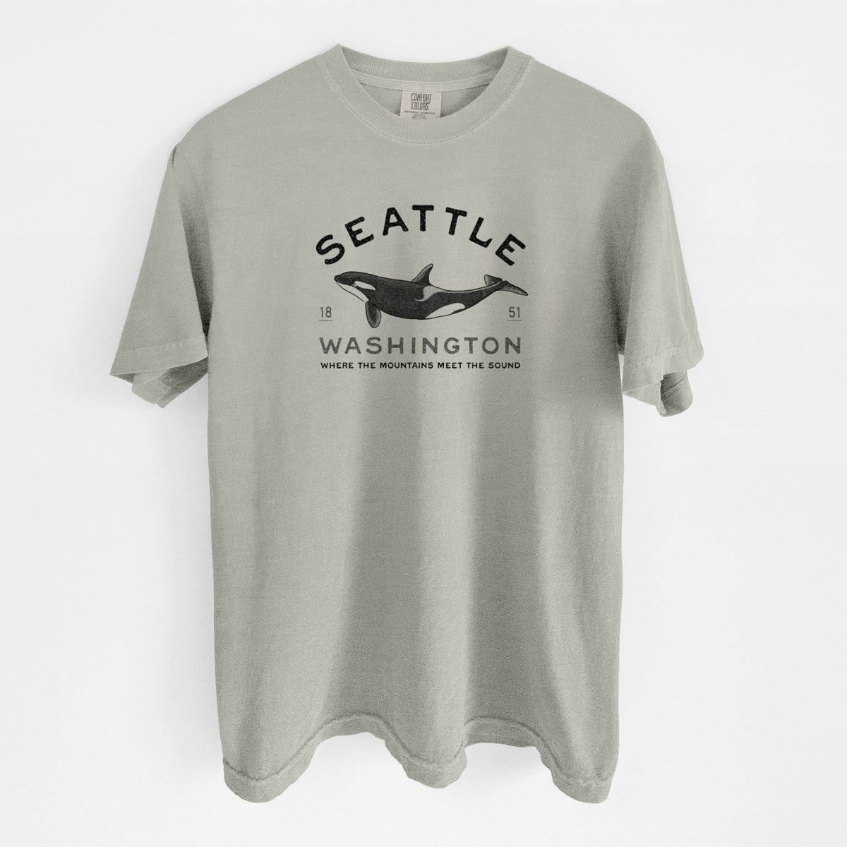 Seattle Washington - Orca - Unisex Comfort Colors Garment-Dyed Heavyweight T-shirt