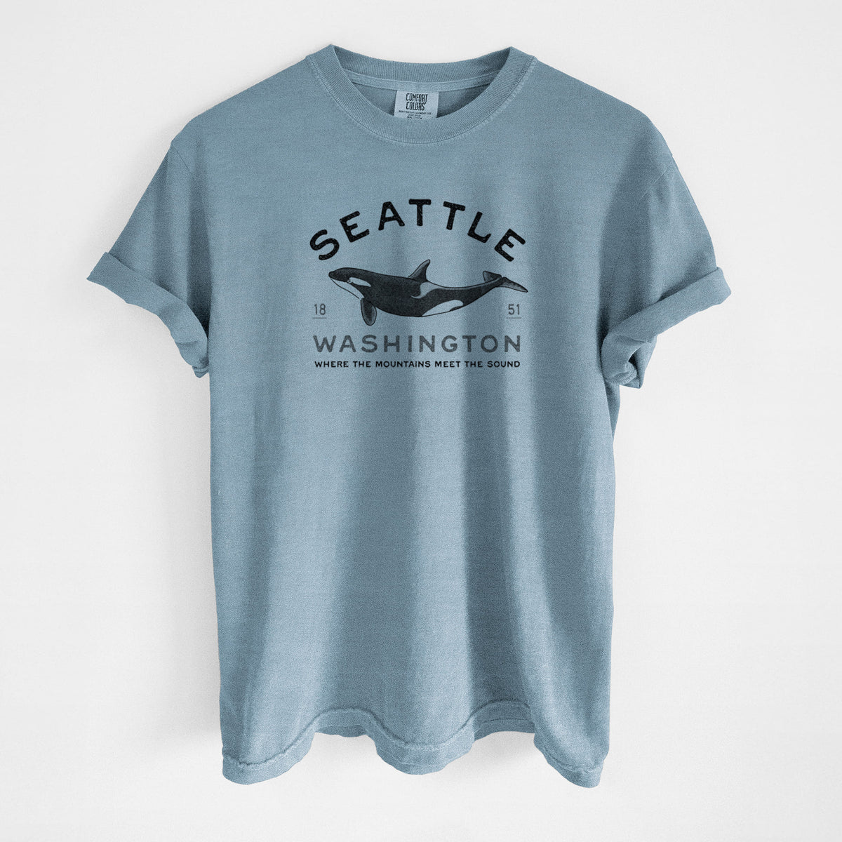 Seattle Washington - Orca - Unisex Comfort Colors Garment-Dyed Heavyweight T-shirt