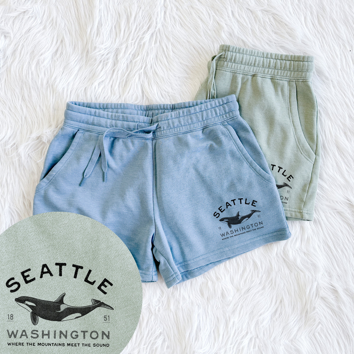 Seattle Washington - Orca - Women's Cali Wave Shorts