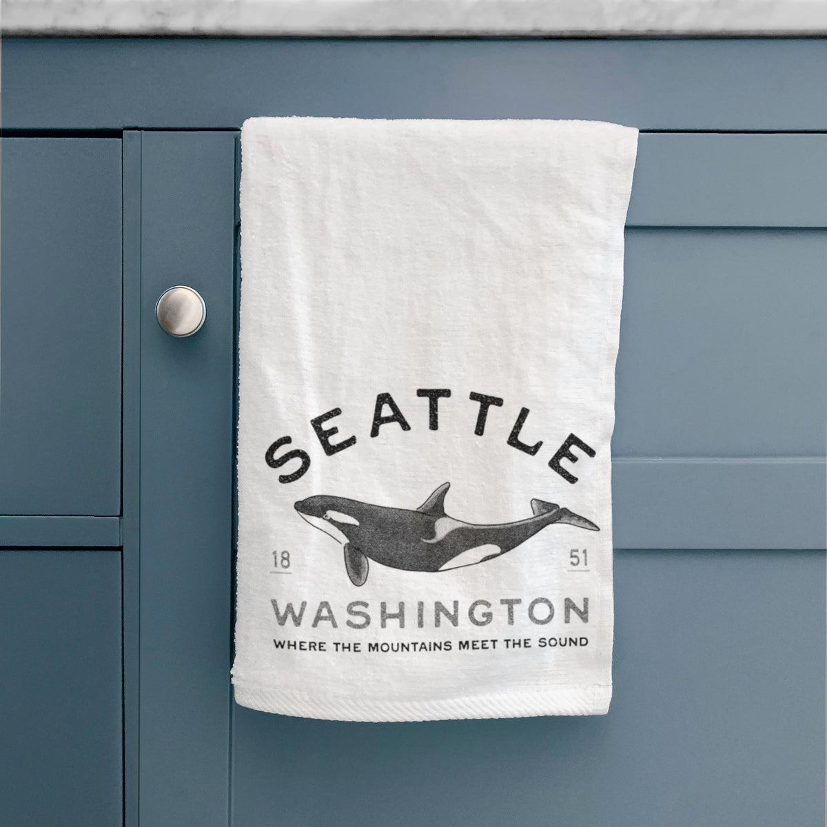 Seattle Washington - Orca Premium Decorative Hand Towel