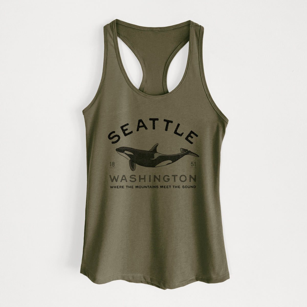 Seattle Washington - Orca - Women's Racerback Tanktop