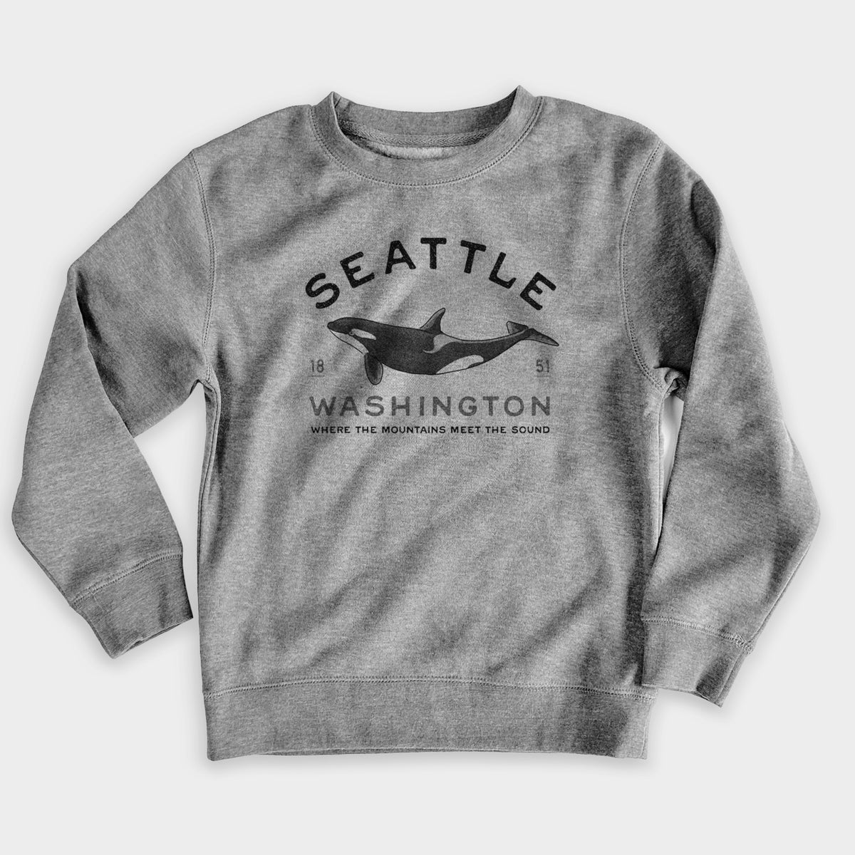 Seattle Washington - Orca - Youth Lightweight Crewneck Sweatshirt