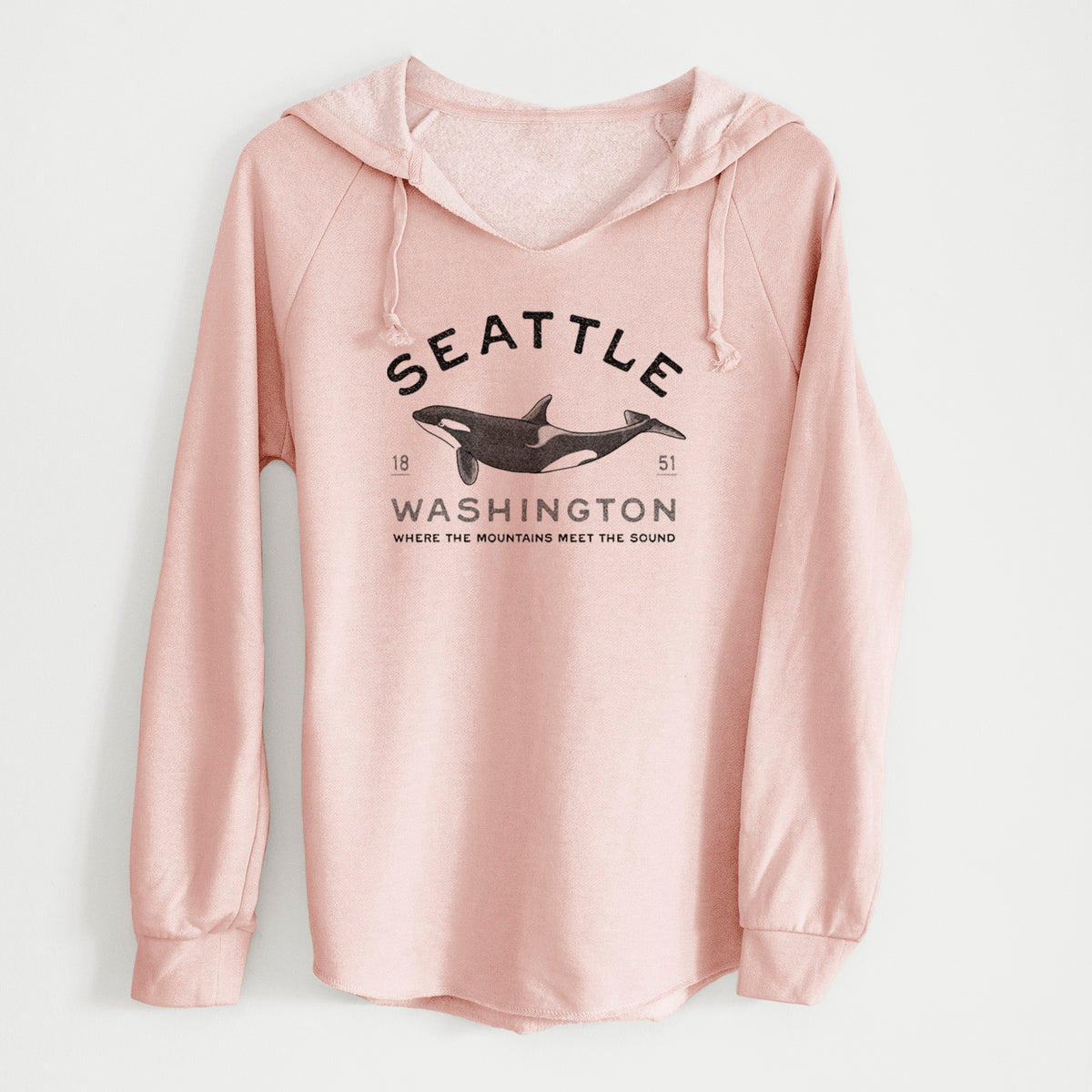 Seattle Washington - Orca - Cali Wave Hooded Sweatshirt