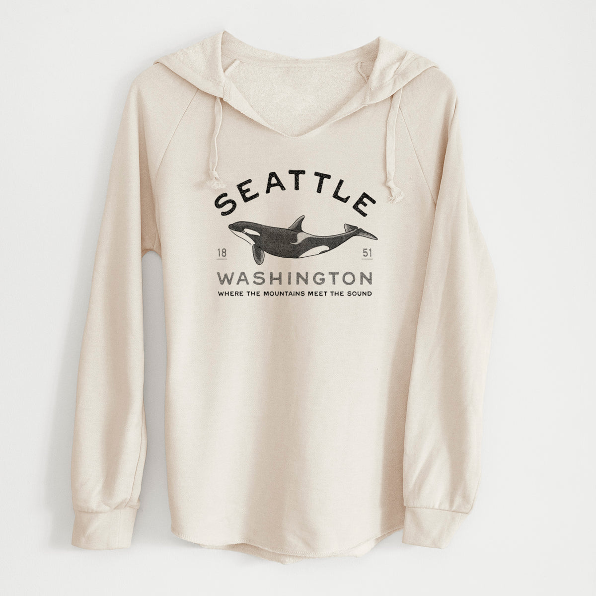 Seattle Washington - Orca - Cali Wave Hooded Sweatshirt