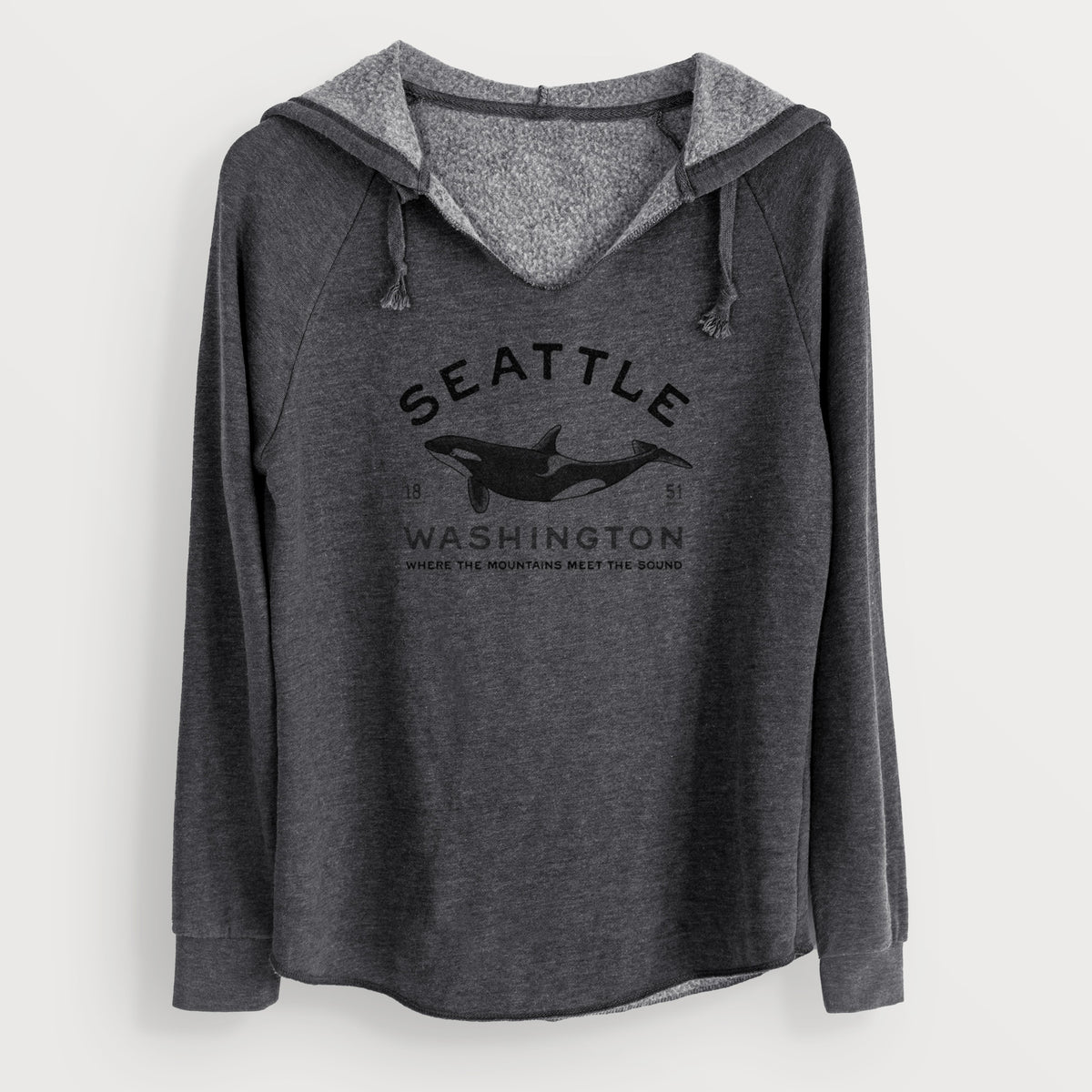 Seattle Washington - Orca - Cali Wave Hooded Sweatshirt