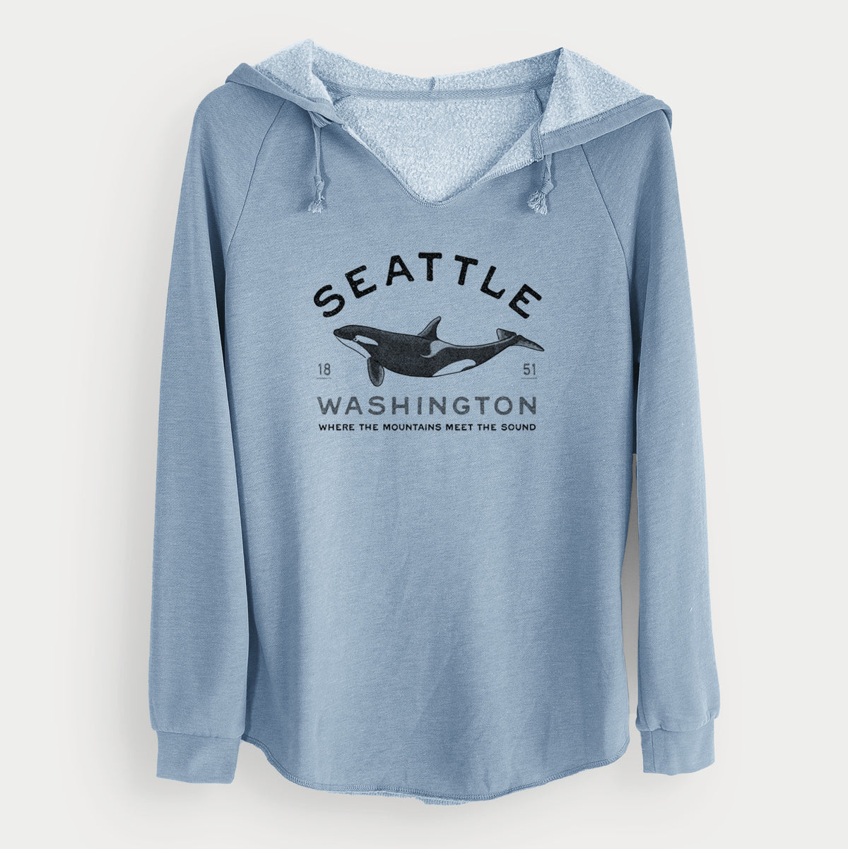 Seattle Washington - Orca - Cali Wave Hooded Sweatshirt