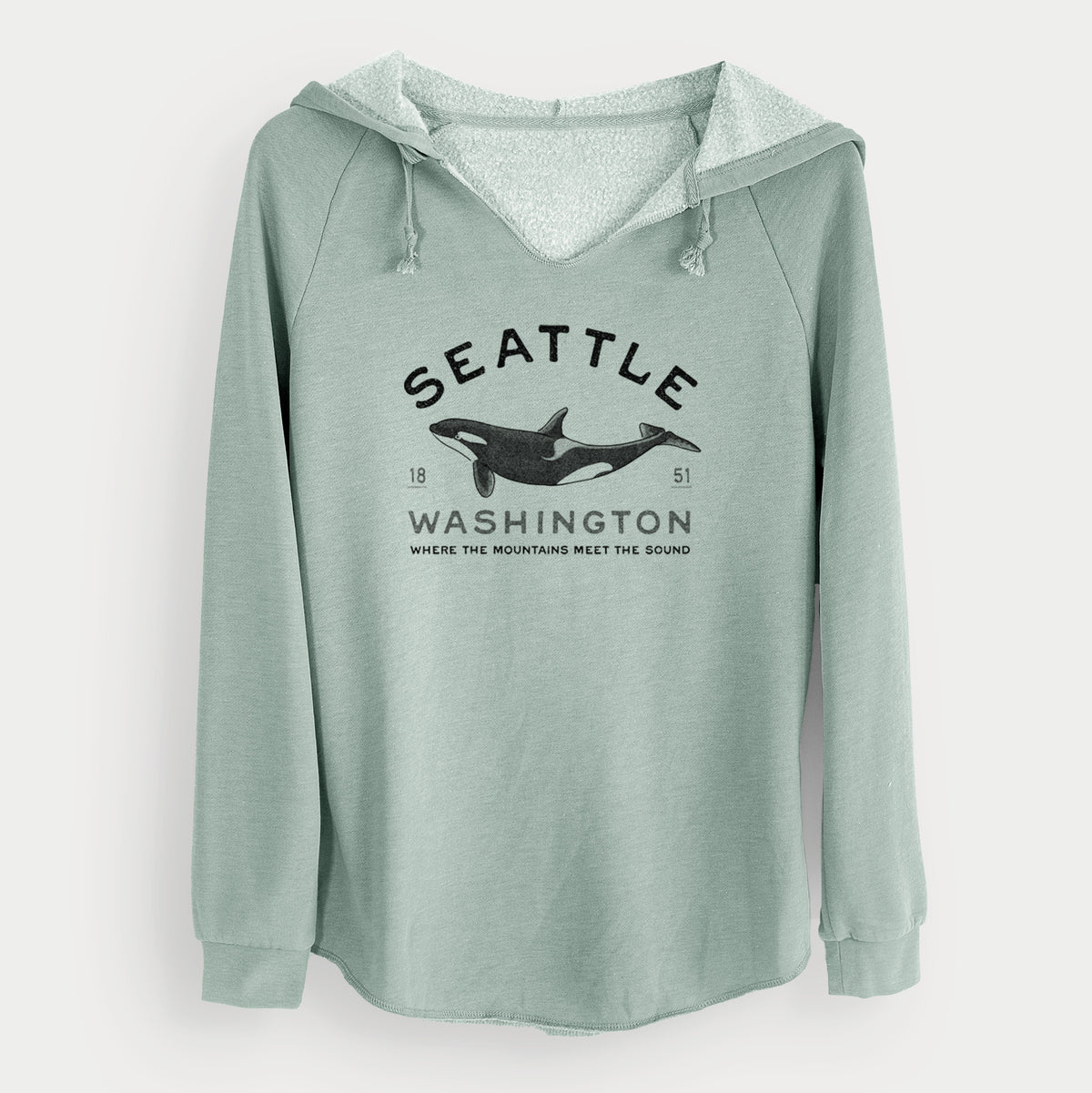 Seattle Washington - Orca - Cali Wave Hooded Sweatshirt