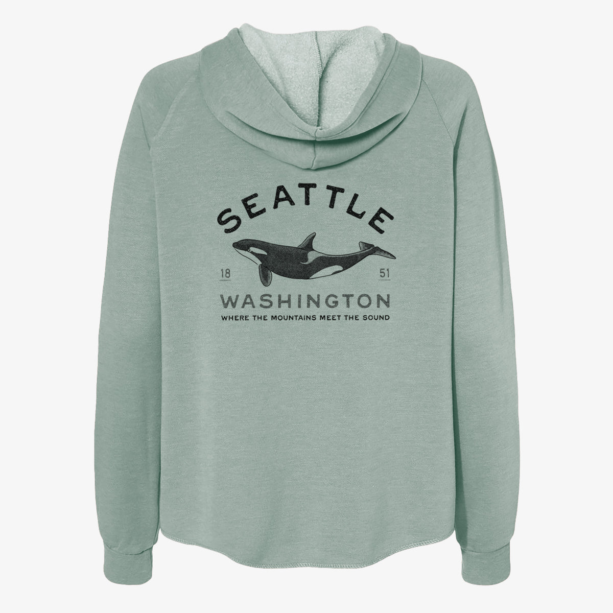 Seattle Washington - Orca - Women's Cali Wave Zip-Up Sweatshirt