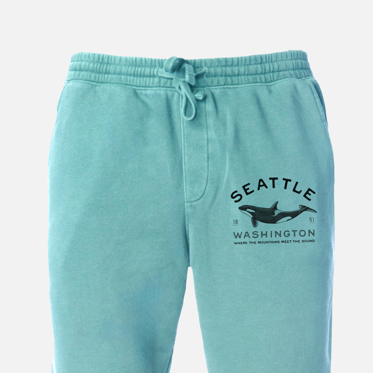 Seattle Washington - Orca - Unisex Pigment Dyed Sweatpants
