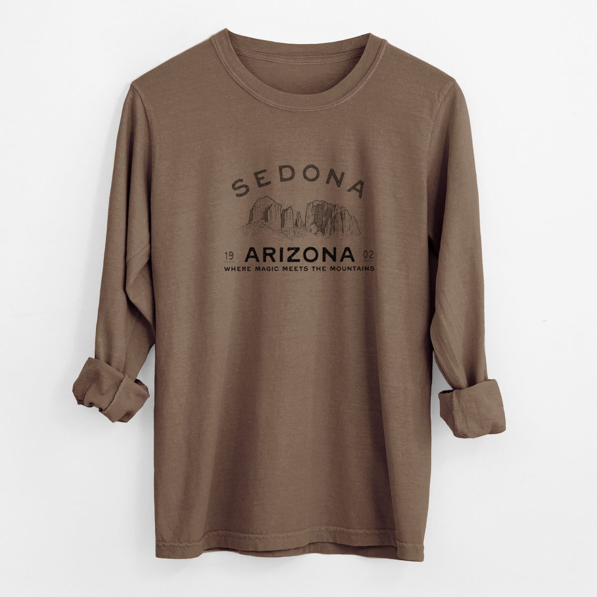 Sedona Arizona Cathedral Rock - Unisex Comfort Colors 100% Cotton Long Sleeve