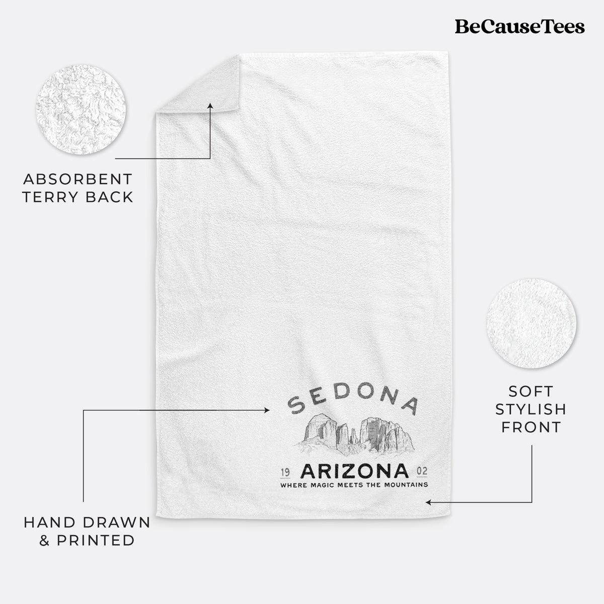 Sedona Arizona Cathedral Rock Premium Decorative Hand Towel