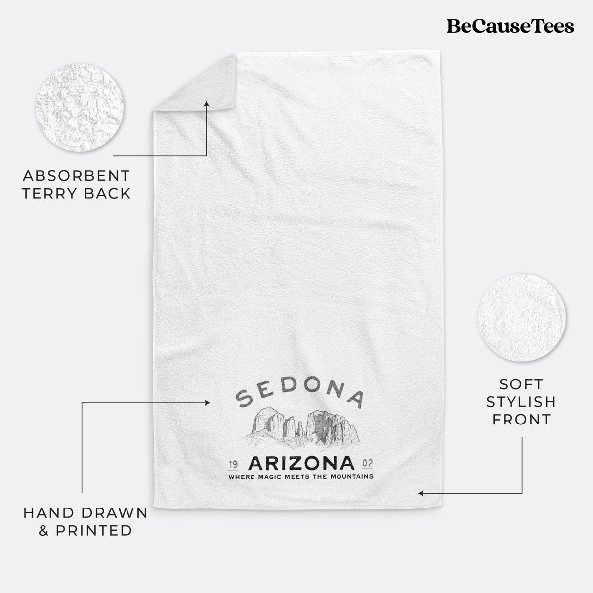 Sedona Arizona Cathedral Rock Premium Decorative Hand Towel