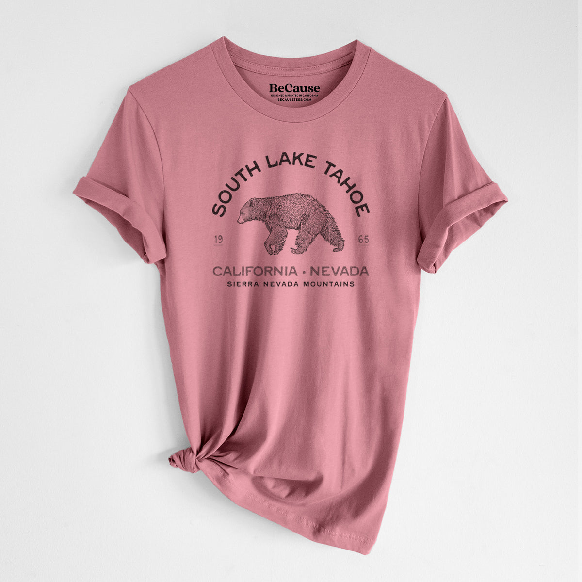 South Lake Tahoe Black Bear - Lightweight 100% Cotton Unisex Crewneck