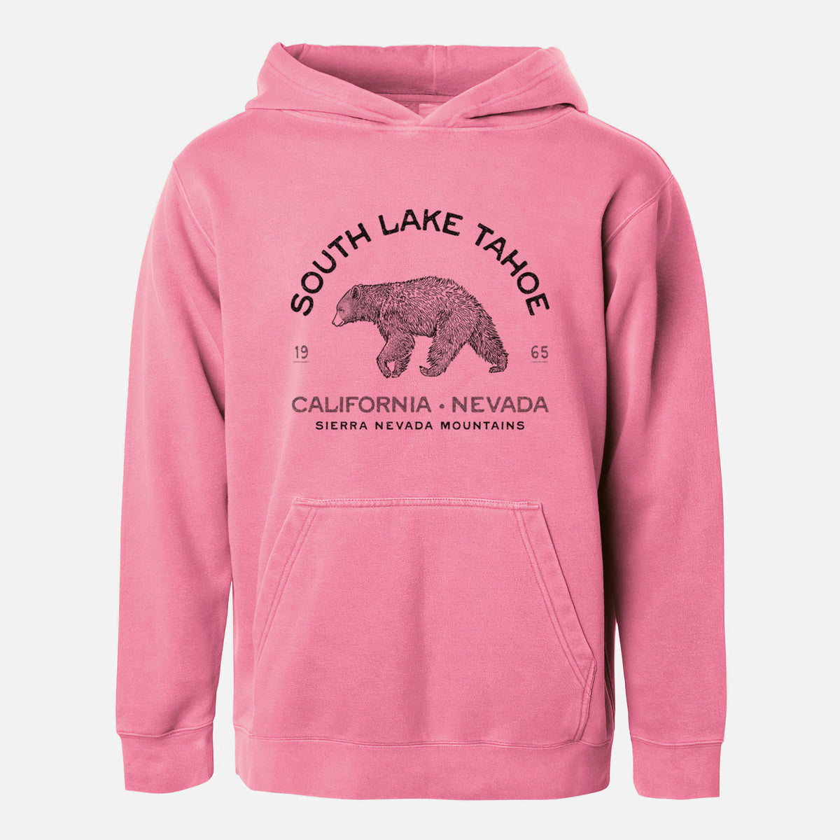 South Lake Tahoe Black Bear - Youth Pigment Dyed Hoodie