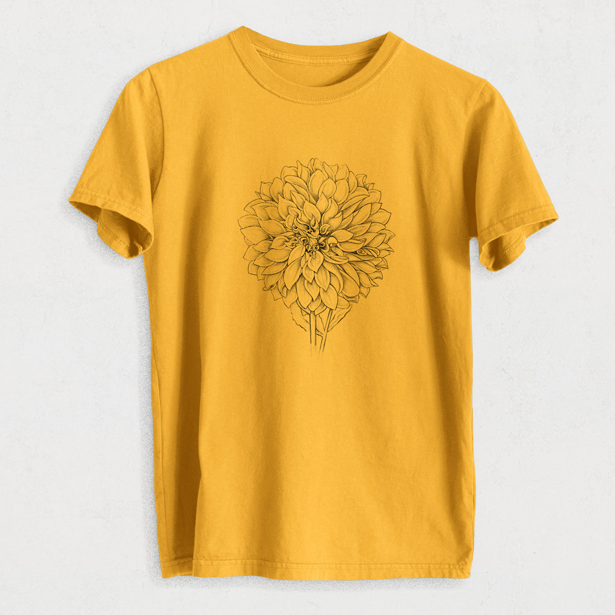 Dahlia Cafe Au Lait - Heavyweight Men&#39;s 100% Organic Cotton Tee