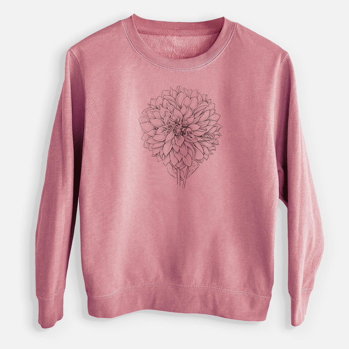 Dahlia Cafe Au Lait - Youth Lightweight Crewneck Sweatshirt