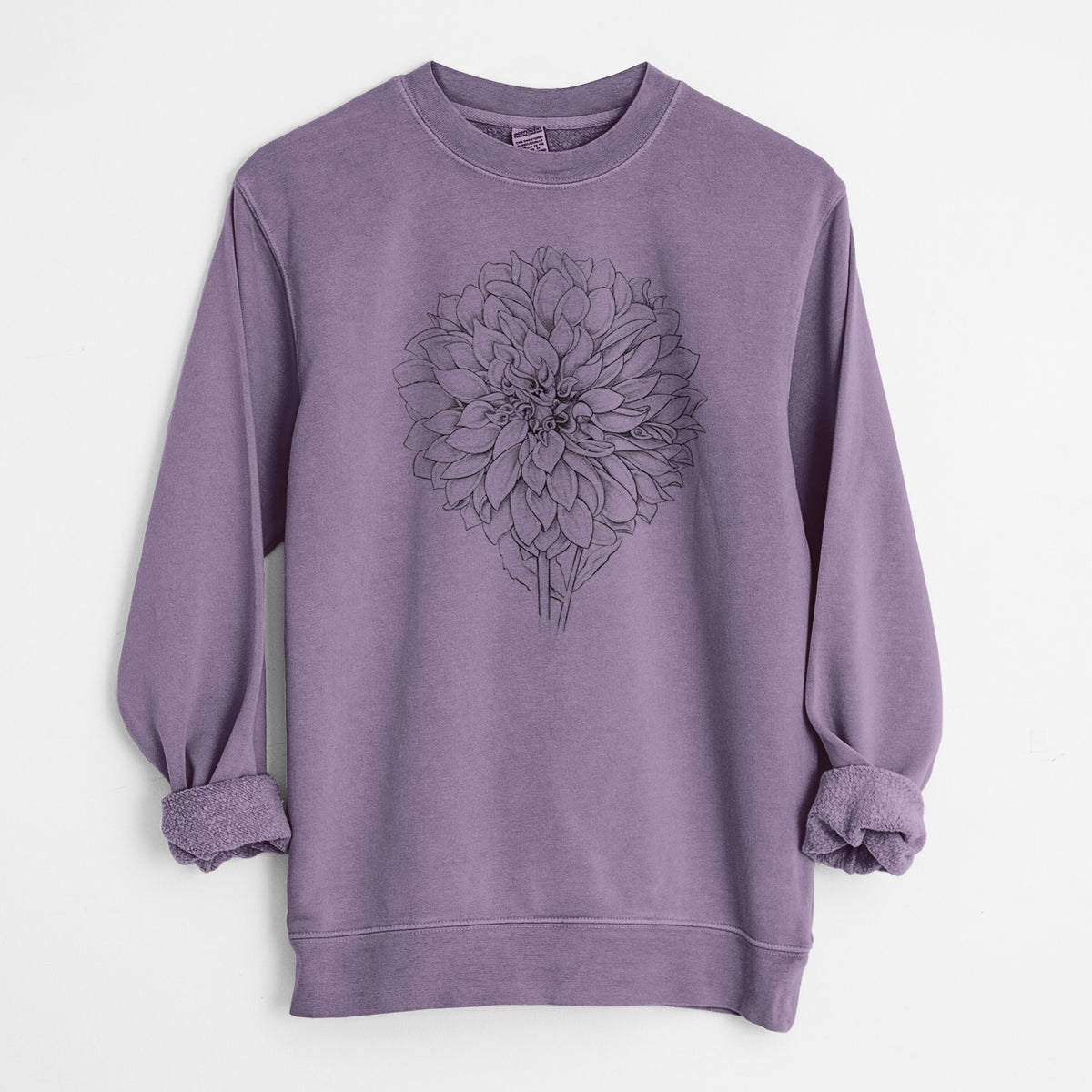 Dahlia Cafe Au Lait - Unisex Pigment Dyed Crew Sweatshirt