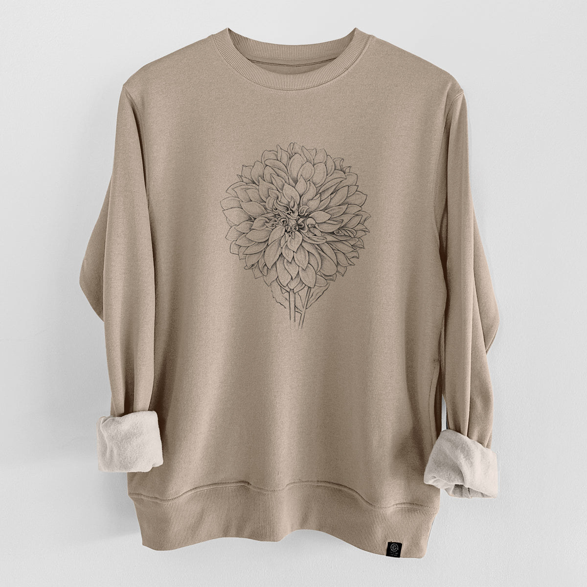 Dahlia Cafe Au Lait  - Unisex Reclaimed Crewneck Sweatshirt