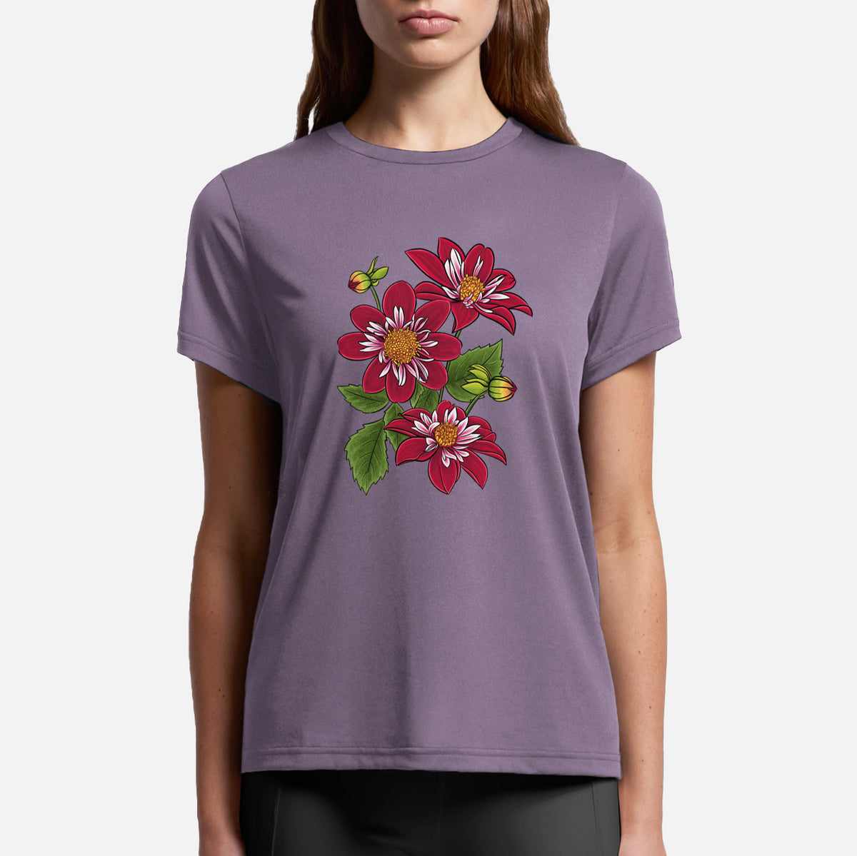 Dahlia Collarette - Night Butterfly - Womens Everyday Maple Tee