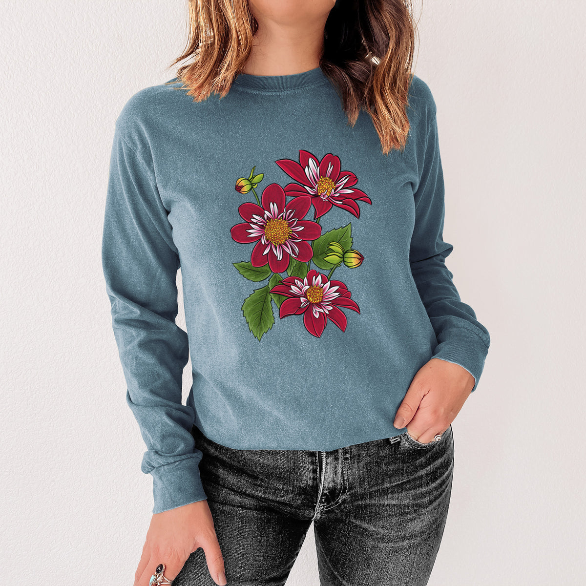 Dahlia Collarette - Night Butterfly - Heavyweight 100% Cotton Long Sleeve