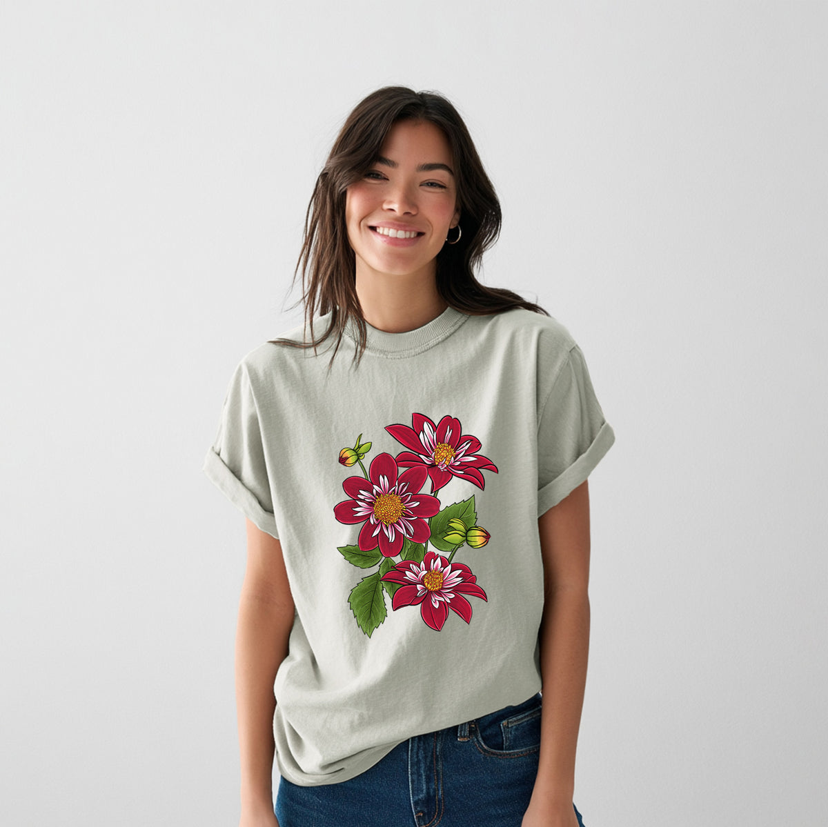 Dahlia Collarette - Night Butterfly - Heavyweight Men&#39;s 100% Organic Cotton Tee