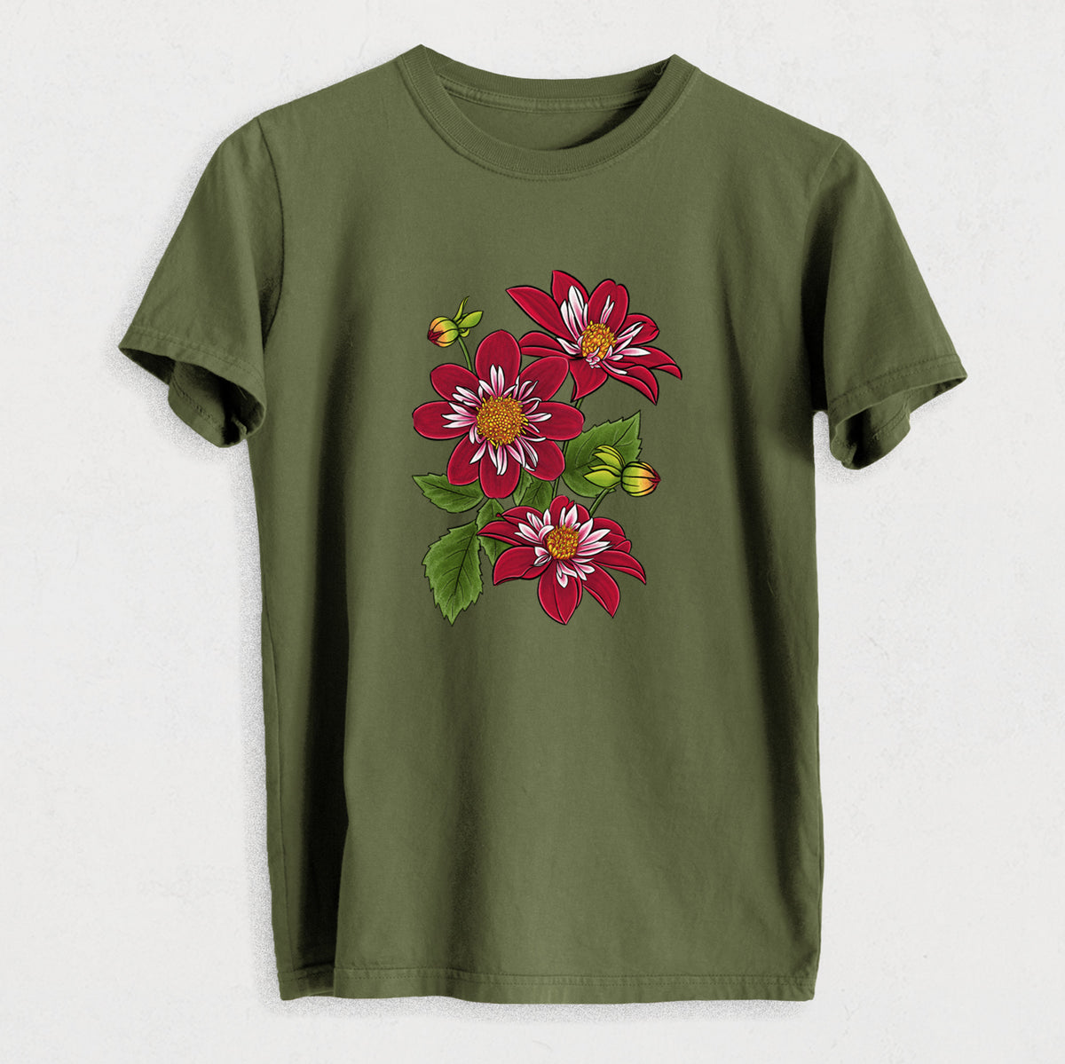 Dahlia Collarette - Night Butterfly - Heavyweight Men&#39;s 100% Organic Cotton Tee