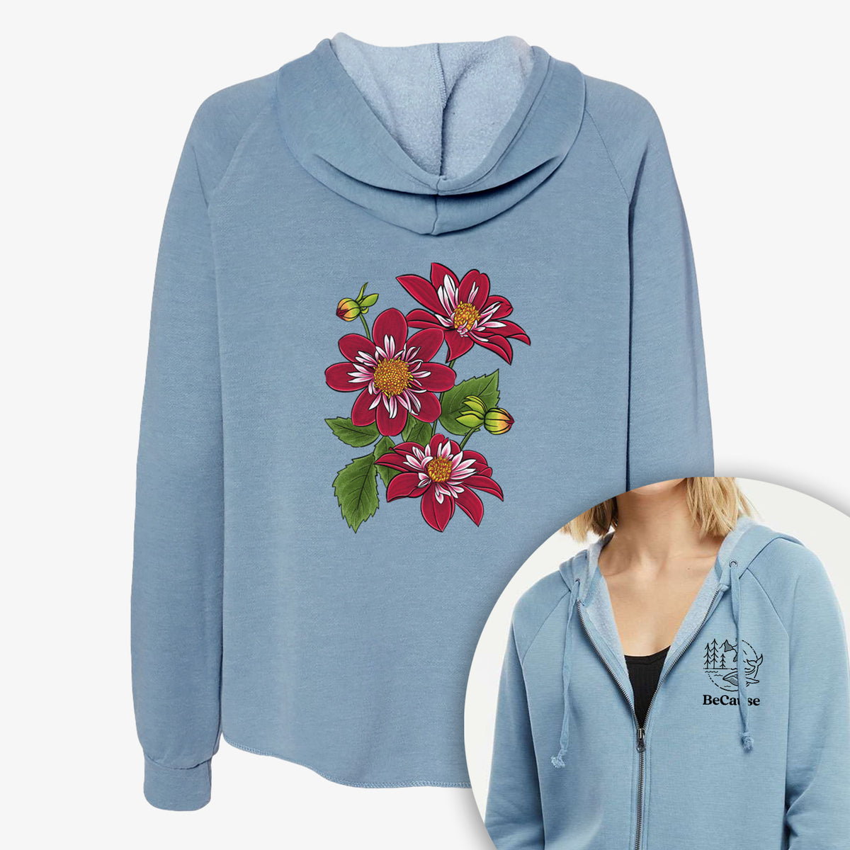 Dahlia Collarette - Night Butterfly - Women&#39;s Cali Wave Zip-Up Sweatshirt