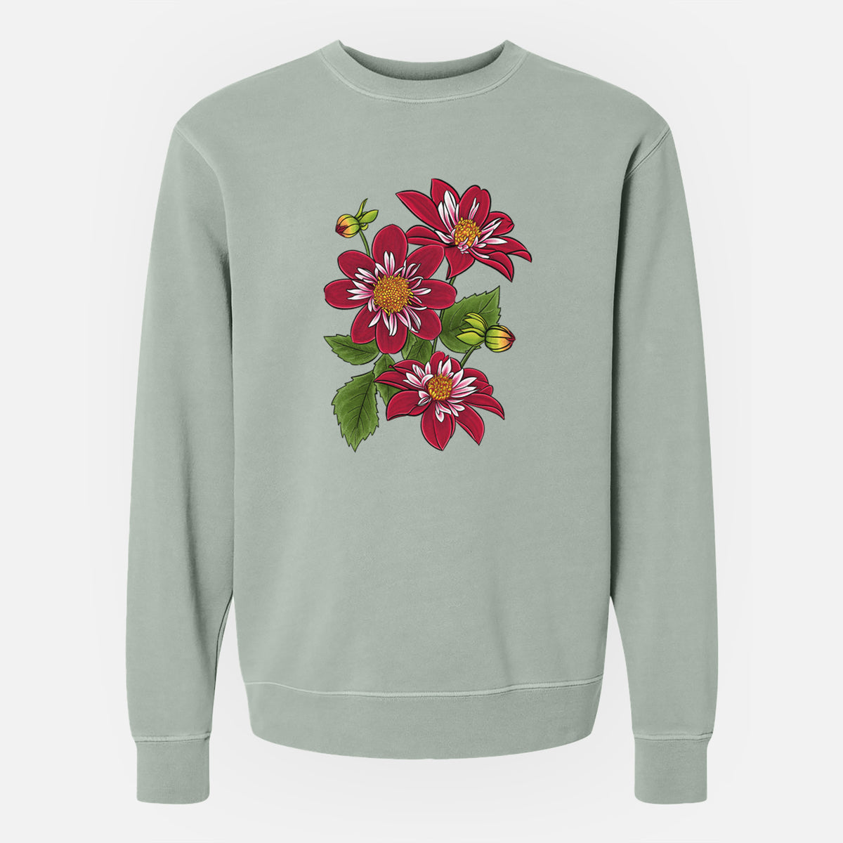 Dahlia Collarette - Night Butterfly - Unisex Pigment Dyed Crew Sweatshirt