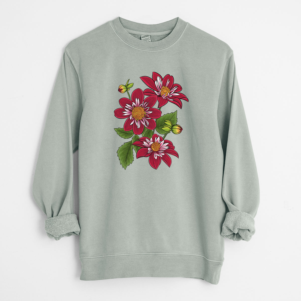 Dahlia Collarette - Night Butterfly - Unisex Pigment Dyed Crew Sweatshirt