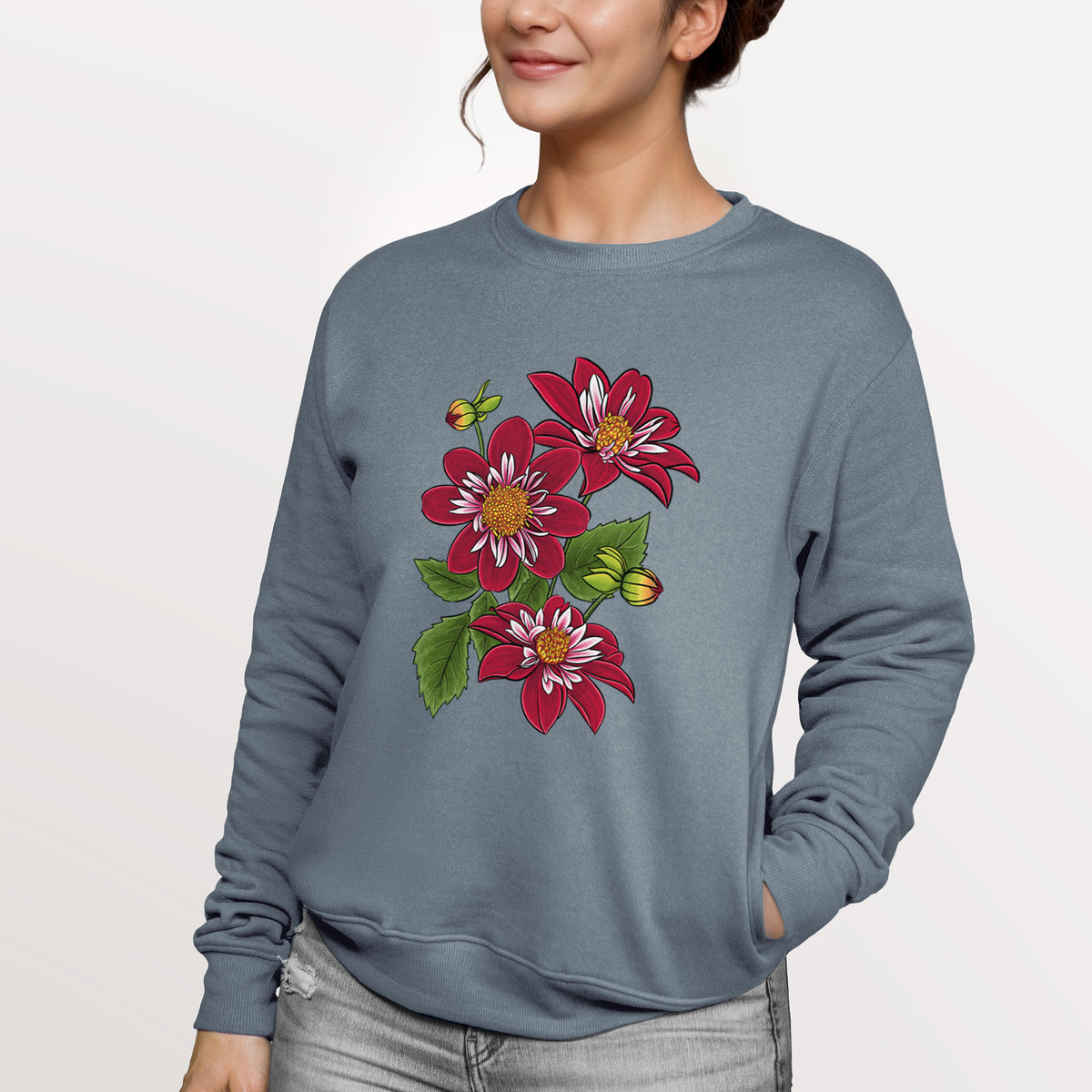 Dahlia Collarette - Night Butterfly  - Unisex Reclaimed Crewneck Sweatshirt