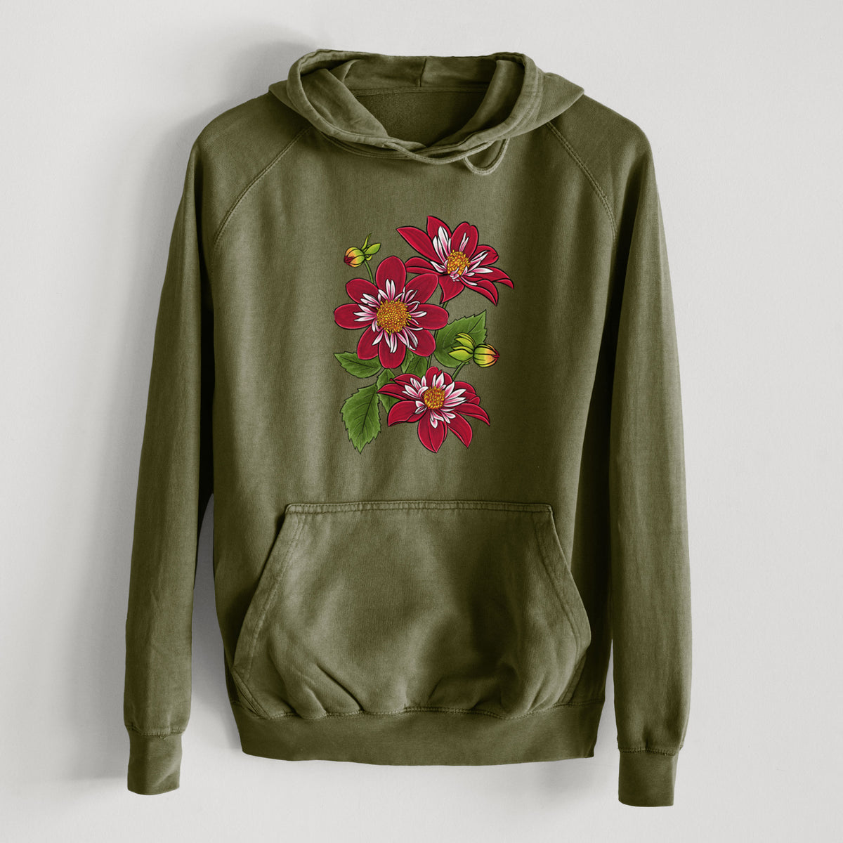 Dahlia Collarette - Night Butterfly  - Mid-Weight Unisex Vintage 100% Cotton Hoodie