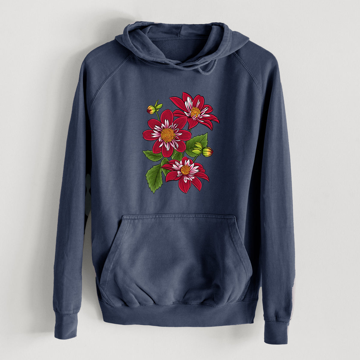 Dahlia Collarette - Night Butterfly  - Mid-Weight Unisex Vintage 100% Cotton Hoodie