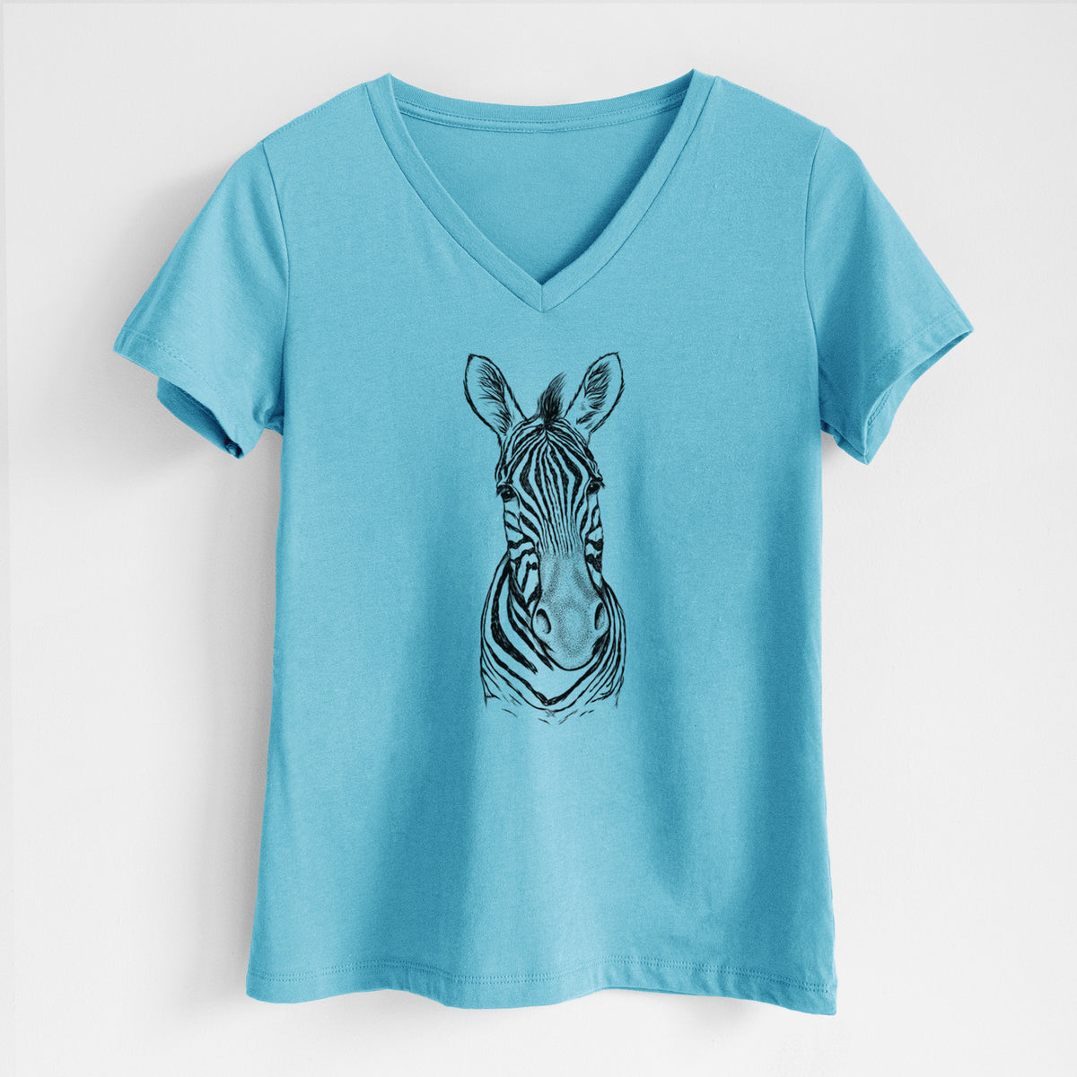 Damara Zebra - Equus quagga antiquorum - Women&#39;s Lightweight Relaxed Fit 100% Cotton V-neck