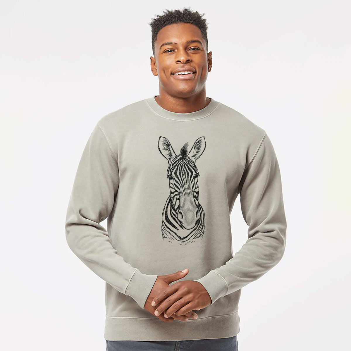 Damara Zebra - Equus quagga antiquorum - Unisex Pigment Dyed Crew Sweatshirt