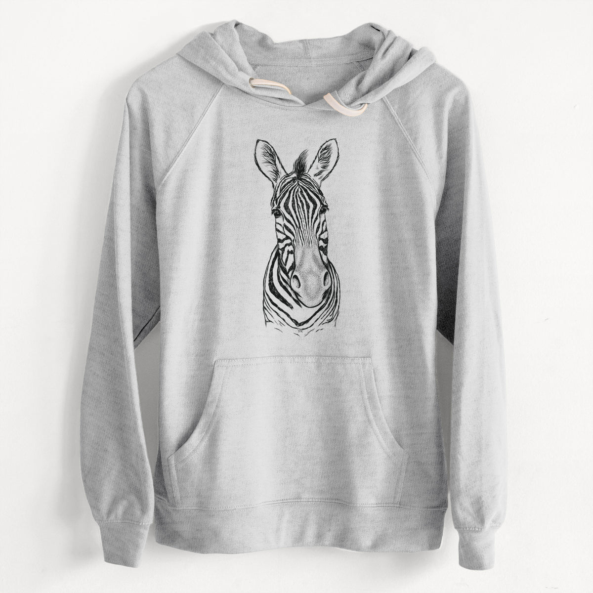 CLEARANCE - Damara Zebra - Equus quagga antiquorum  - Unisex Slim Fit Loopback Terry Hoodie