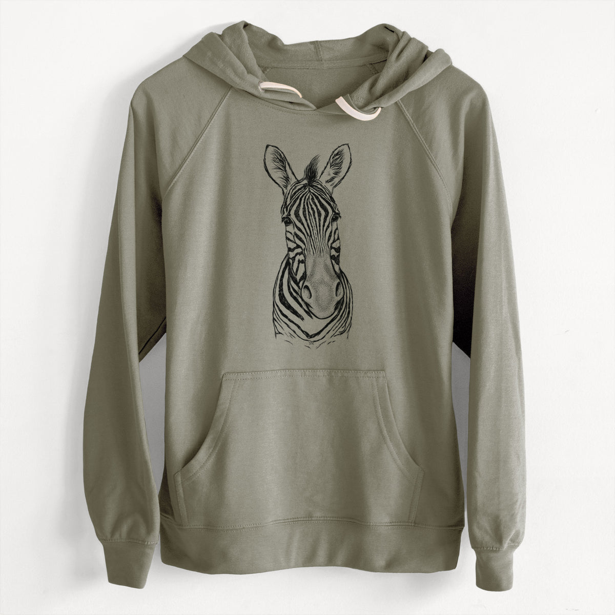 CLEARANCE - Damara Zebra - Equus quagga antiquorum  - Unisex Slim Fit Loopback Terry Hoodie