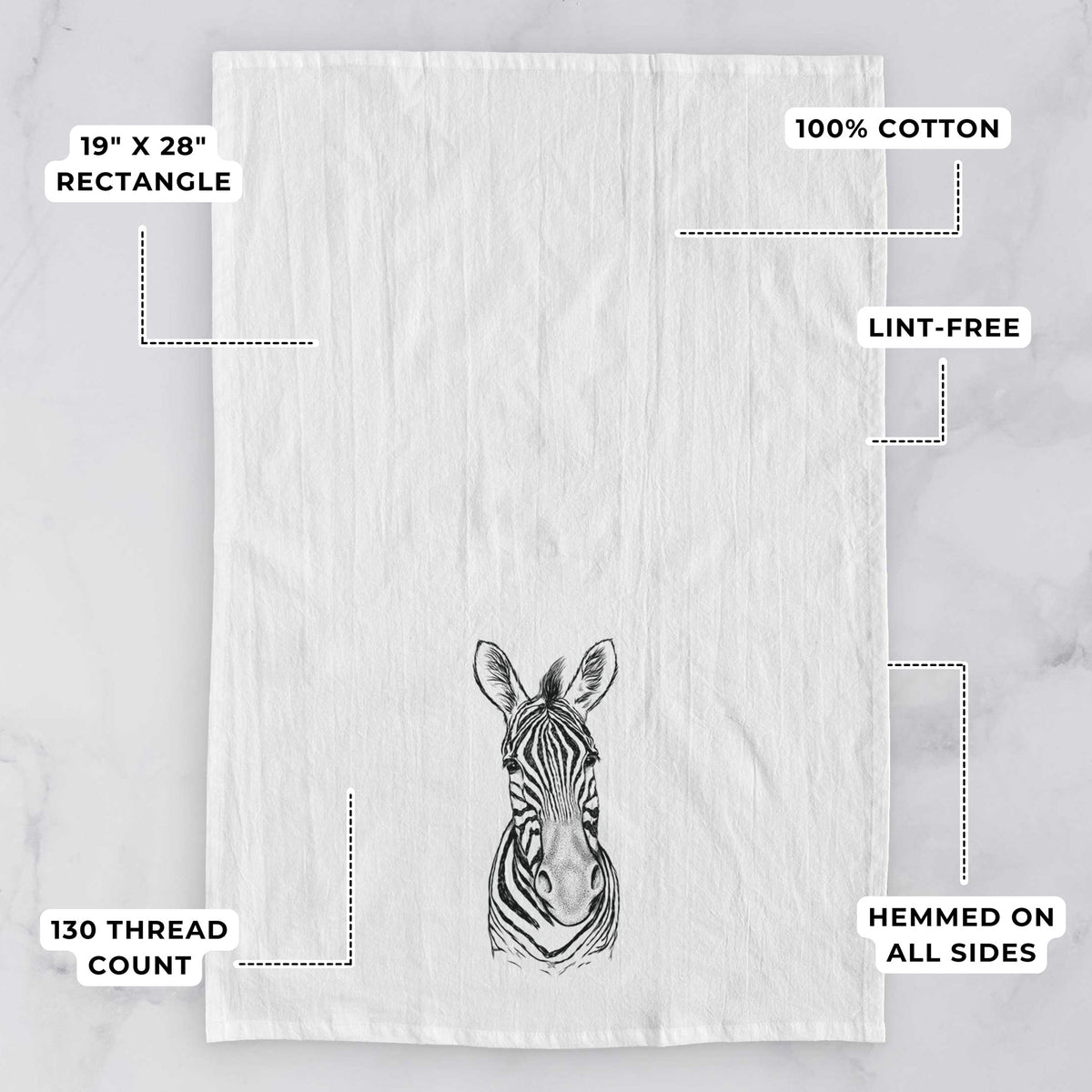 Damara Zebra - Equus quagga antiquorum Tea Towel