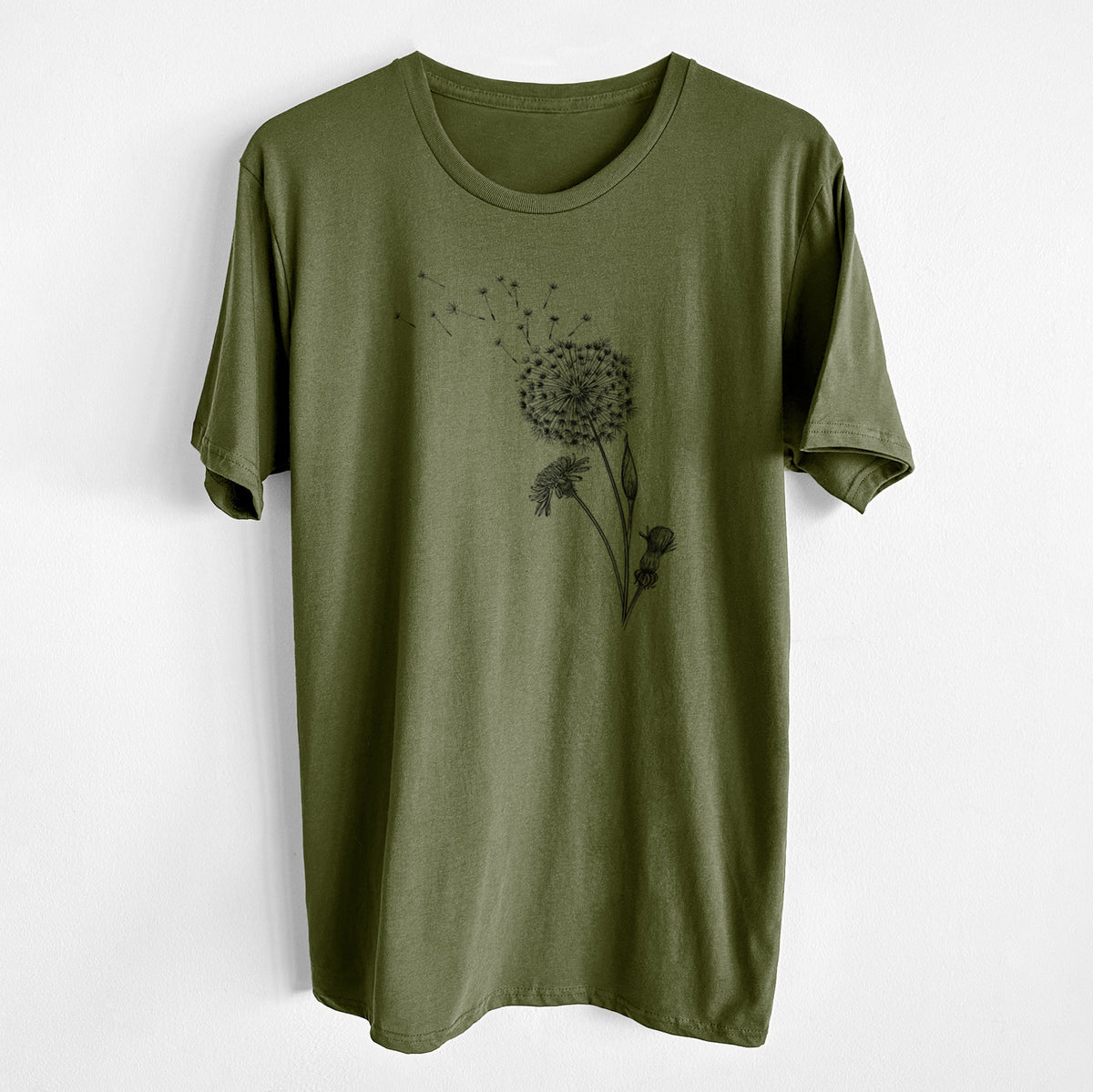 CLOSEOUT - Common Dandelion - Taraxacum officinale - Unisex Crewneck - Made in USA - 100% Organic Cotton