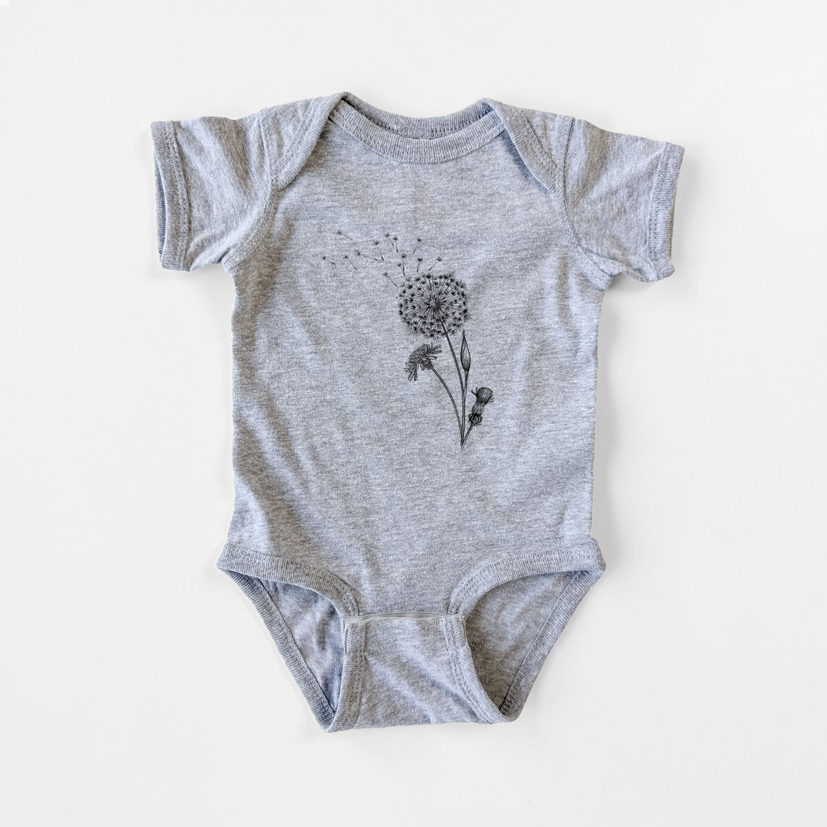 Common Dandelion - Taraxacum officinale - Baby Fine Jersey Bodysuit