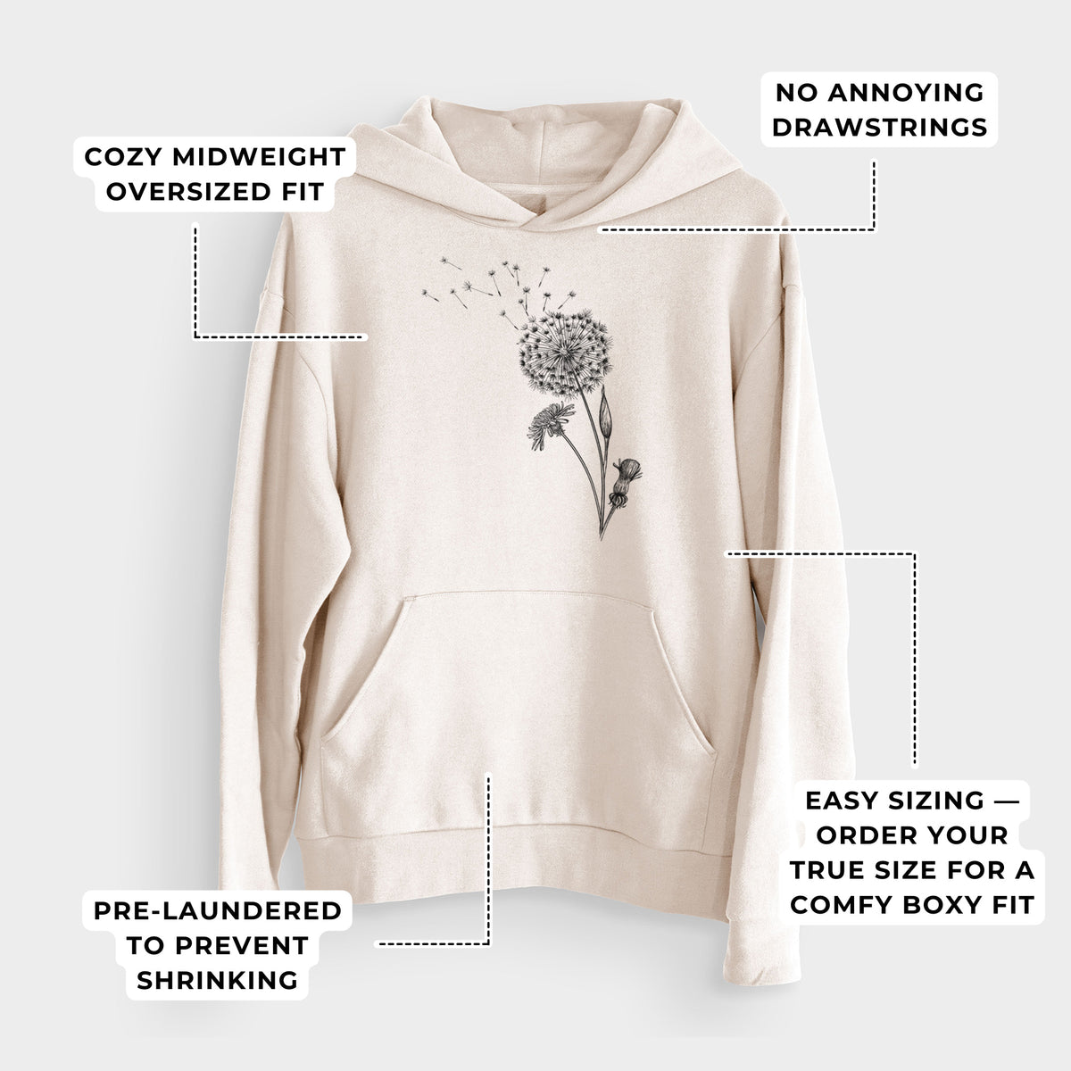 Common Dandelion - Taraxacum officinale  - Bodega Midweight Hoodie