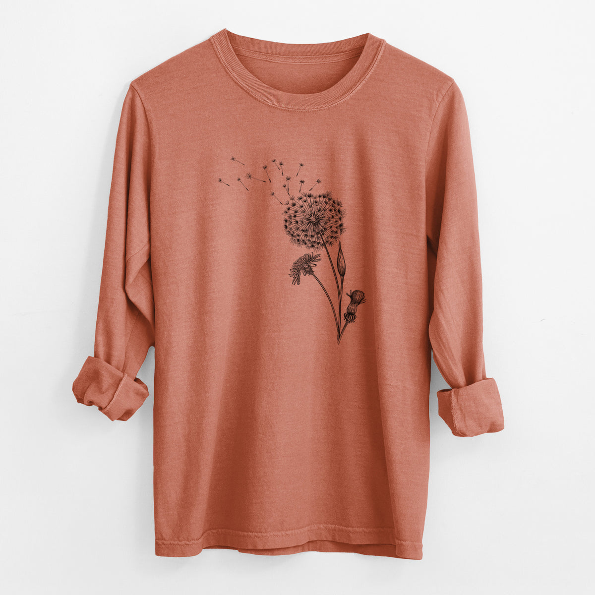 Common Dandelion - Taraxacum officinale - Unisex Comfort Colors 100% Cotton Long Sleeve