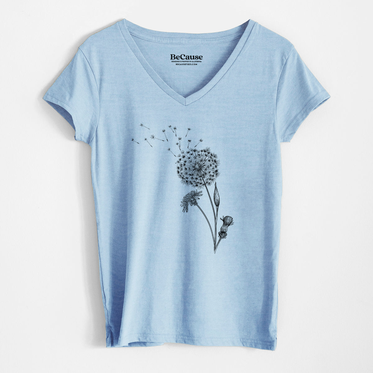 Common Dandelion - Taraxacum officinale - Women&#39;s 100% Recycled V-neck