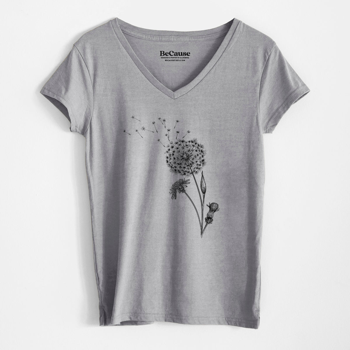 Common Dandelion - Taraxacum officinale - Women&#39;s 100% Recycled V-neck