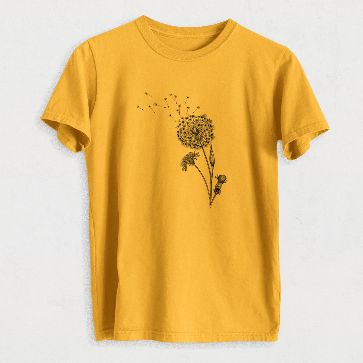 Common Dandelion - Taraxacum officinale - Heavyweight Men&#39;s 100% Organic Cotton Tee