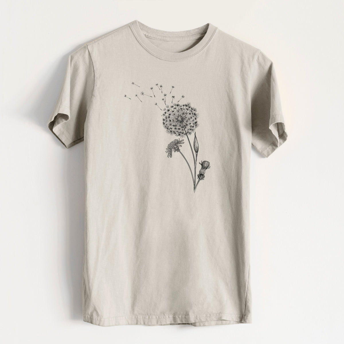 Common Dandelion - Taraxacum officinale - Heavyweight Men&#39;s 100% Organic Cotton Tee