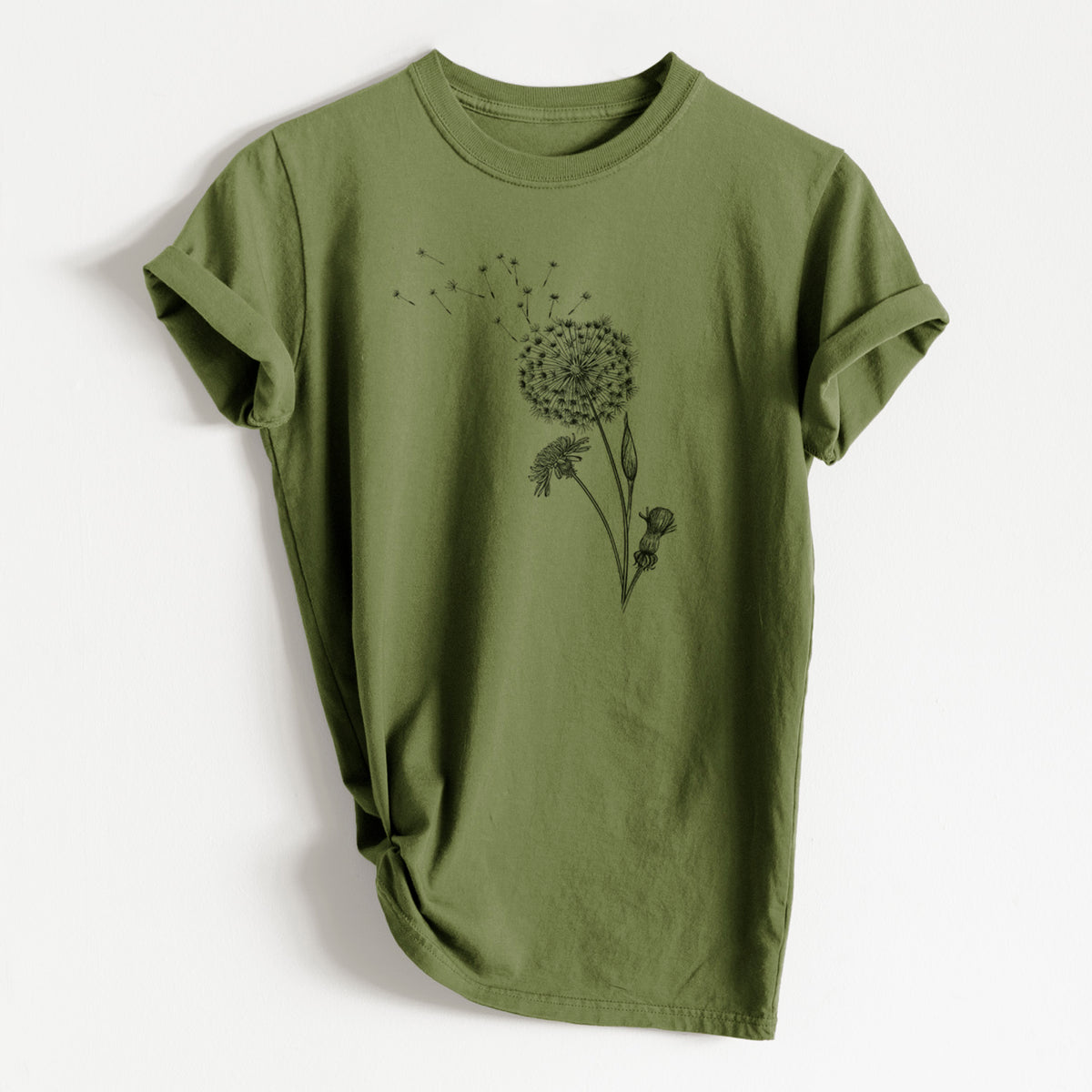 Common Dandelion - Taraxacum officinale - Heavyweight Men&#39;s 100% Organic Cotton Tee